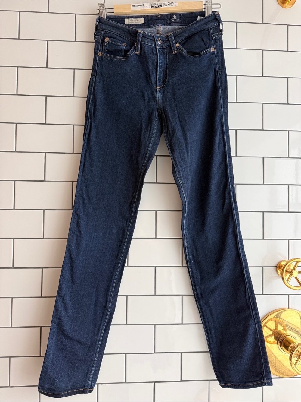 AG Adriano Goldschmied Women's Cigarette Women Jeans in Dark Blue Denim